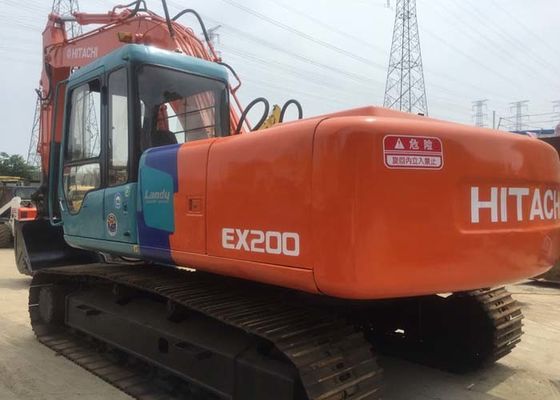 Red Color Second Hand Hydraulic Excavator , HITACHI EX200-3 Crawler Excavator