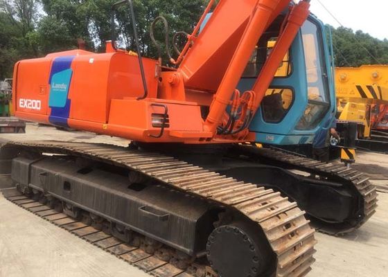 Red Color Second Hand Hydraulic Excavator , HITACHI EX200-3 Crawler Excavator