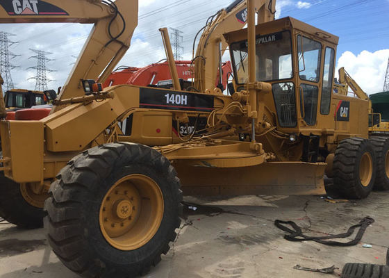 Second Hand Motor Grader CAT 140H 6 Tires With Blade And With Ripper