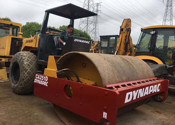 Double Drum Used Road Roller Dynapac CA25 / CA251 / CA30 Excellent Engine Operation