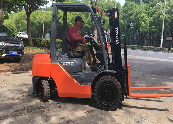 Toyota 3 Ton Second Hand Forklifts , Japanese Made Used Toyota 8FDN30 Forklift