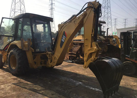 Yellow Used Cat 420f Backhoe Loader / Skid Steer Loader High Working Ability