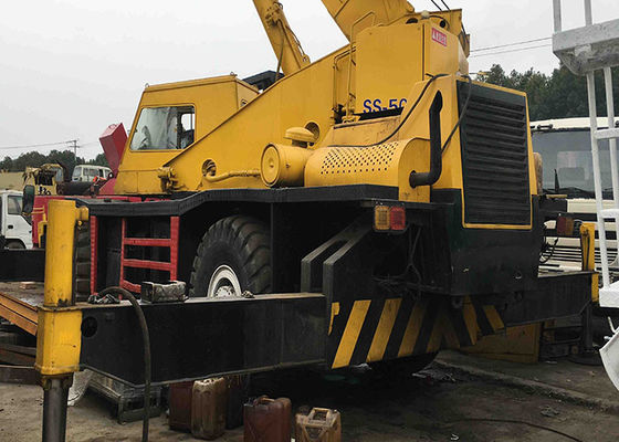 Yellow KATO RT50 Second Hand Cranes 50ton Lifting Load 6 Span Original Japan Made
