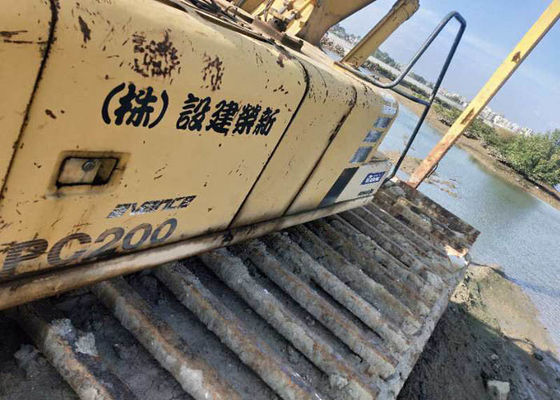1 Year Warranty Used Komatsu Excavator PC220 Deepwater Swamp Amphibious Style