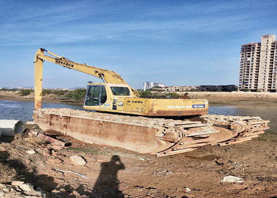 1 Year Warranty Used Komatsu Excavator PC220 Deepwater Swamp Amphibious Style