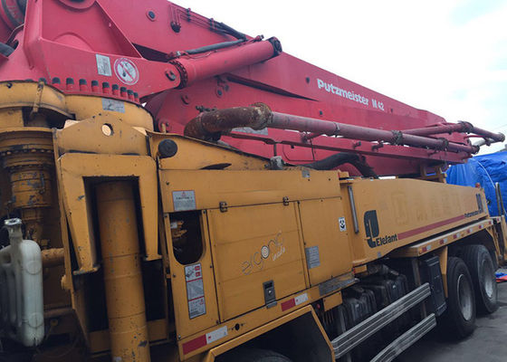 Yellow Putzmeister 42m Second Hand Concrete Pump Truck With Isuzu Chassis