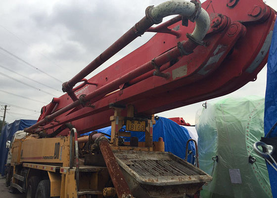 Yellow Putzmeister 42m Second Hand Concrete Pump Truck With Isuzu Chassis