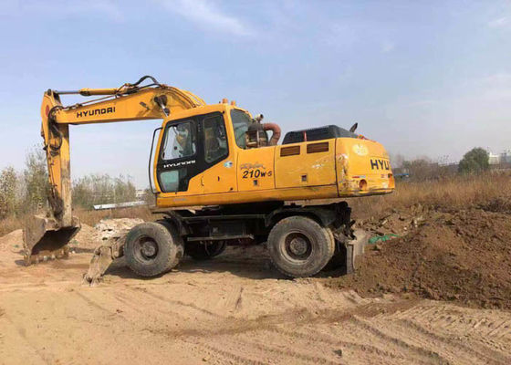 Weight 21800kg Used Wheel Excavator Hyundai 210 Construction Machine