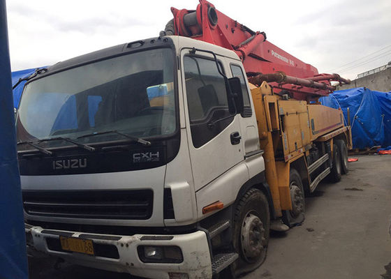Yellow Putzmeister 42m Second Hand Concrete Pump Truck With Isuzu Chassis